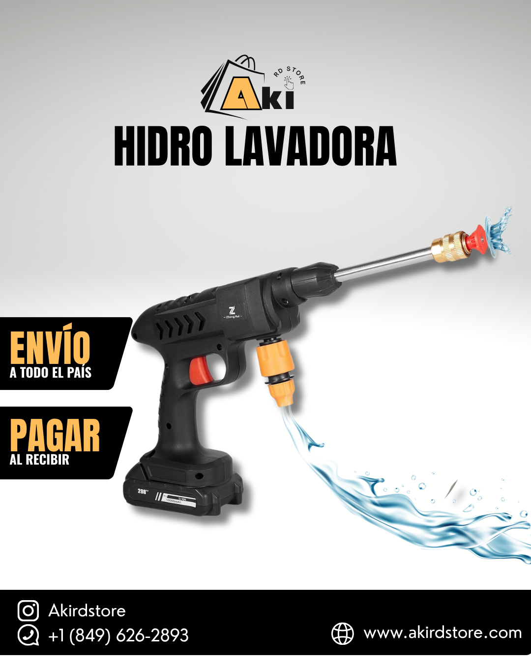 Hidrolavadora Inalámbrica  - Portatil Eléctrica Lavado