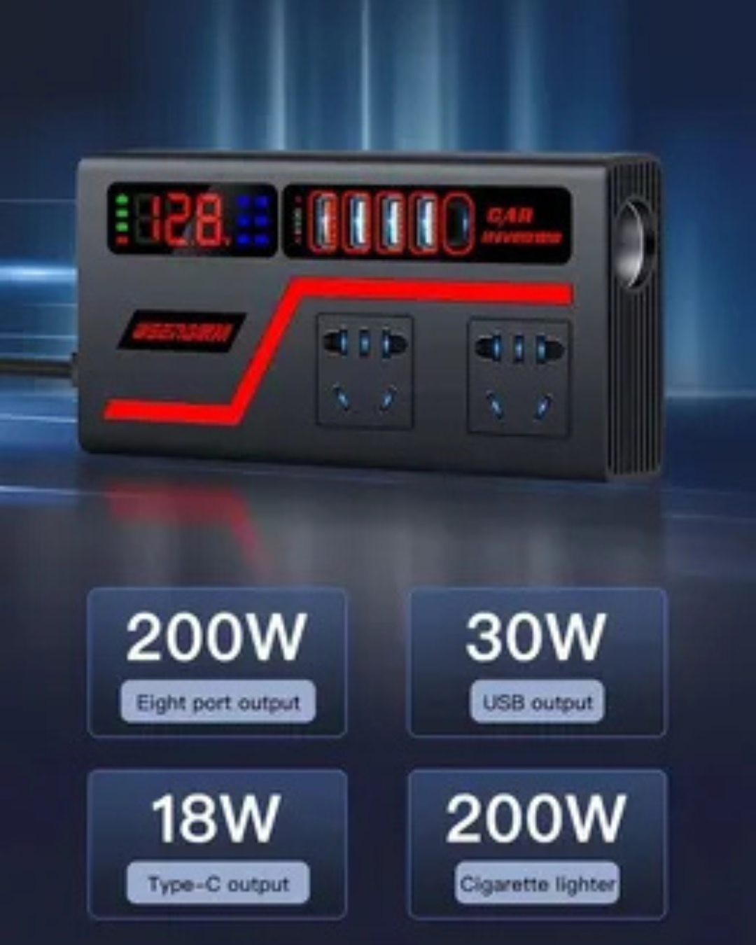 CARGADOR UNIVERSAL CON CONECTOR DE VEHÍCULO INVERTER