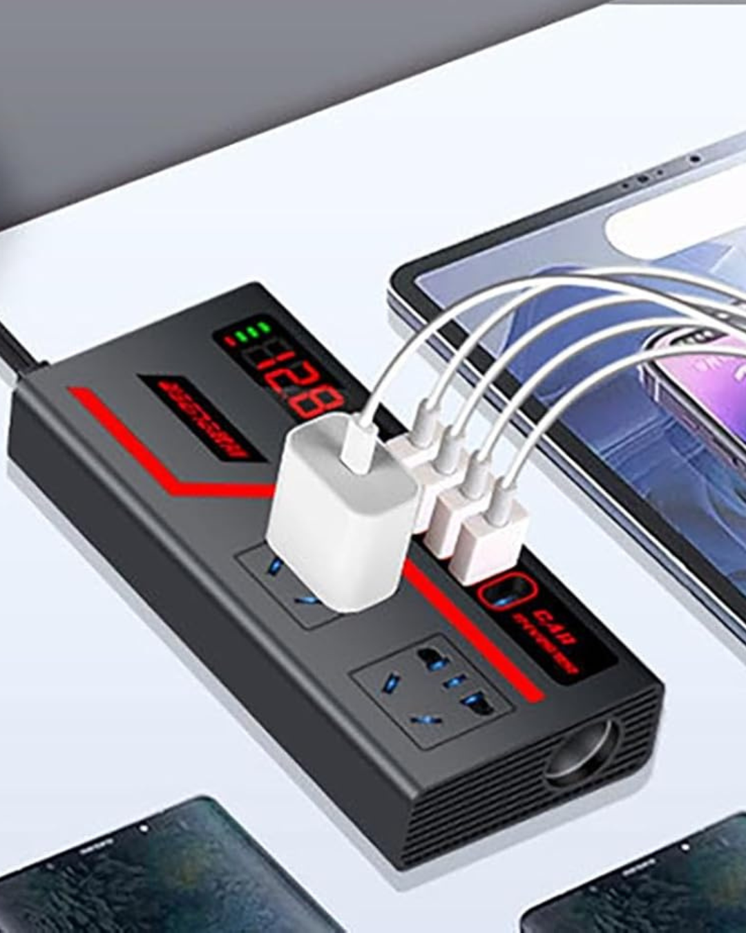 CARGADOR UNIVERSAL CON CONECTOR DE VEHÍCULO INVERTER