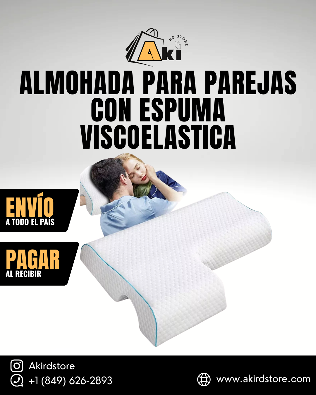 ALMOHADA PARA PAREJAS CON ESPUMA VISCOELASTICA