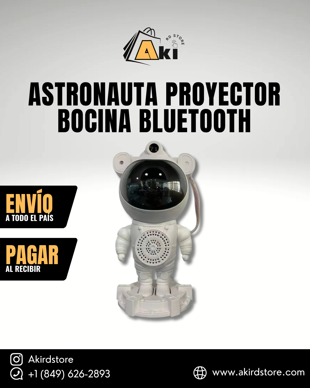 Astronauta Proyector Bocina Bluetooth