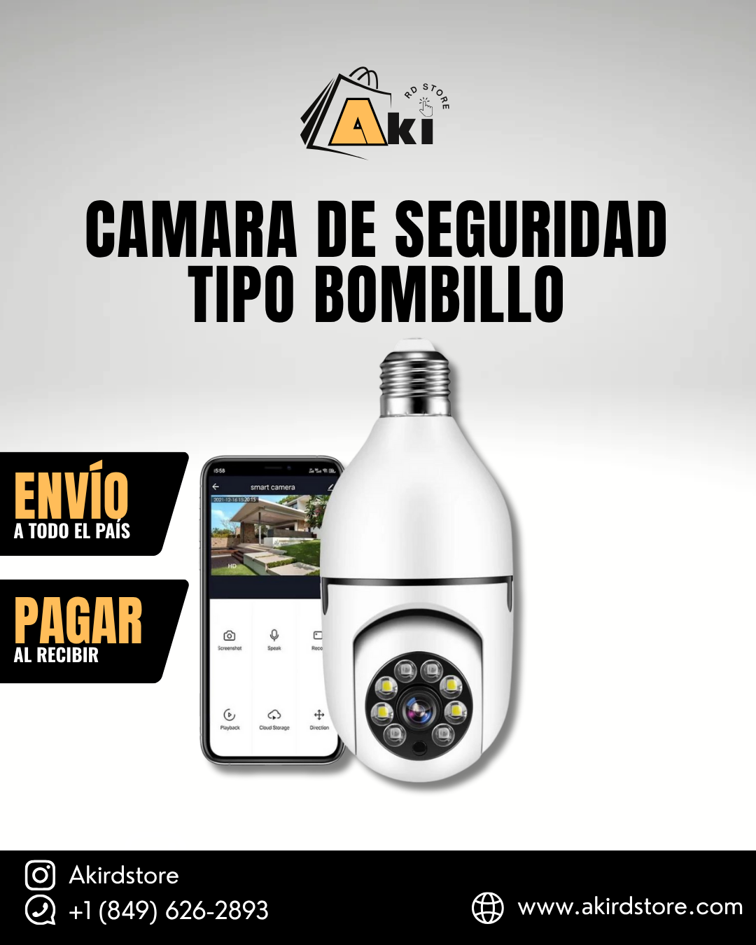 CAMARA DE SEGURIDAD TIPO BOMBILLO