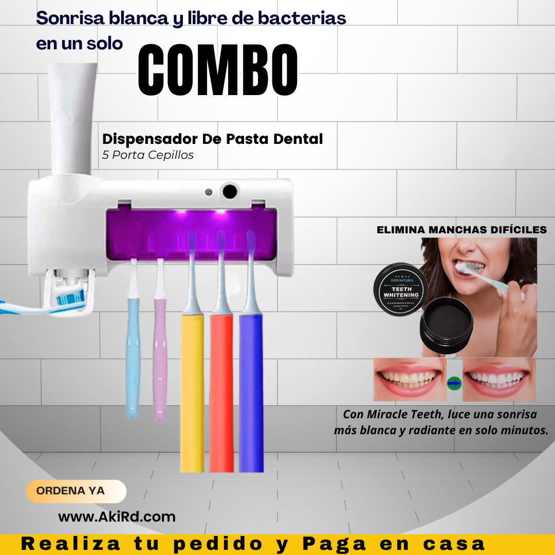 Combo Higiene Total: Dispensador Esterilizador UV + Blanqueador Dental