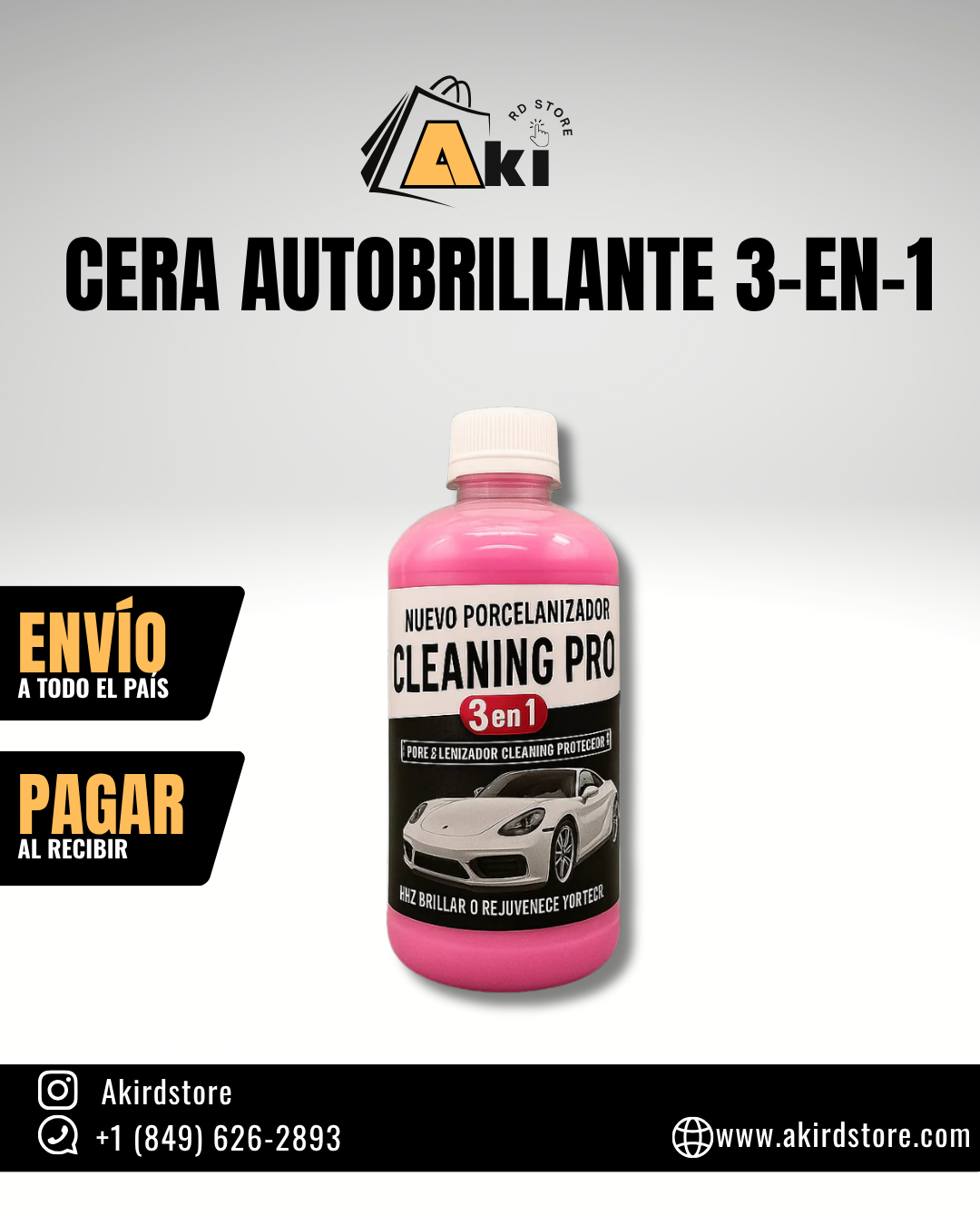 Cera Autobrillante 3-en-1  Brillo, protección y limpieza profesional