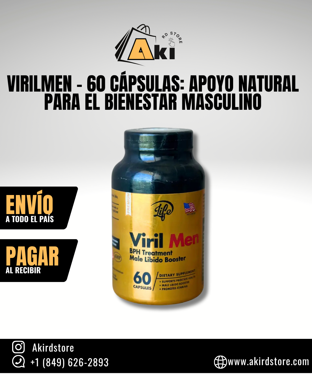 VirilMen - 60 Cápsulas: Apoyo Natural para el Bienestar Masculino