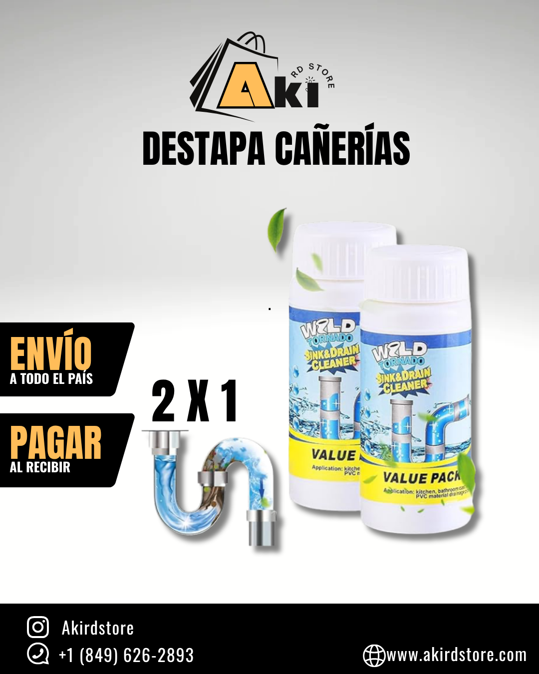 DESTAPA CAÑERÍAS WILD TORNADO 🚽 OFERTA 2x1